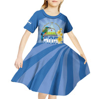 Personalized Nicaragua Independence Day Kid Short Sleeve Dress 505 Proud Guardabarranco Sacuanjoche - Wonder Print Shop