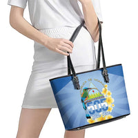 Personalized Nicaragua Independence Day Leather Tote Bag 505 Proud Guardabarranco Sacuanjoche - Wonder Print Shop