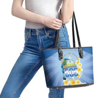 Personalized Nicaragua Independence Day Leather Tote Bag 505 Proud Guardabarranco Sacuanjoche - Wonder Print Shop