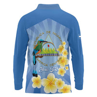 Personalized Nicaragua Independence Day Long Sleeve Polo Shirt 505 Proud Guardabarranco Sacuanjoche - Wonder Print Shop