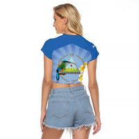 Personalized Nicaragua Independence Day Raglan Cropped T Shirt 505 Proud Guardabarranco Sacuanjoche - Wonder Print Shop