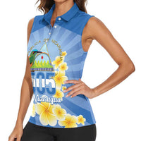 Personalized Nicaragua Independence Day Women Sleeveless Polo Shirt 505 Proud Guardabarranco Sacuanjoche - Wonder Print Shop