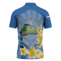 Personalized Nicaragua Independence Day Zipper Polo Shirt 505 Proud Guardabarranco Sacuanjoche - Wonder Print Shop