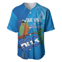 Personalized Que Viva El Salvador Baseball Jersey Guardabarranco 503 Independence Day Proud - Wonder Print Shop