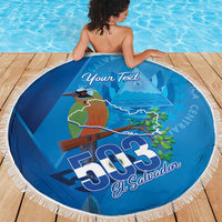 Personalized Que Viva El Salvador Beach Blanket Guardabarranco 503 Independence Day Proud - Wonder Print Shop