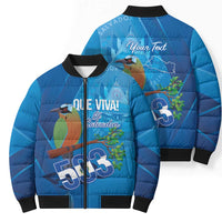 Personalized Que Viva El Salvador Bomber Puffer Jacket Guardabarranco 503 Independence Day Proud - Wonder Print Shop