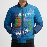 Personalized Que Viva El Salvador Bomber Puffer Jacket Guardabarranco 503 Independence Day Proud - Wonder Print Shop