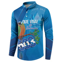 Personalized Que Viva El Salvador Button Sweatshirt Guardabarranco 503 Independence Day Proud - Wonder Print Shop