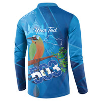 Personalized Que Viva El Salvador Button Sweatshirt Guardabarranco 503 Independence Day Proud - Wonder Print Shop