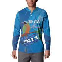 Personalized Que Viva El Salvador Button Sweatshirt Guardabarranco 503 Independence Day Proud - Wonder Print Shop