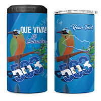 Personalized Que Viva El Salvador 4 in 1 Can Cooler Tumbler Guardabarranco 503 Independence Day Proud - Wonder Print Shop