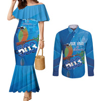 Personalized Que Viva El Salvador Couples Matching Mermaid Dress and Long Sleeve Button Shirt Guardabarranco 503 Independence Day Proud - Wonder Print Shop