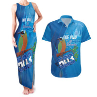 Personalized Que Viva El Salvador Couples Matching Tank Maxi Dress and Hawaiian Shirt Guardabarranco 503 Independence Day Proud - Wonder Print Shop