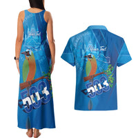 Personalized Que Viva El Salvador Couples Matching Tank Maxi Dress and Hawaiian Shirt Guardabarranco 503 Independence Day Proud - Wonder Print Shop