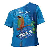 Personalized Que Viva El Salvador Cross Shoulder Shirt Guardabarranco 503 Independence Day Proud - Wonder Print Shop