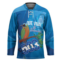 Personalized Que Viva El Salvador Hockey Jersey Guardabarranco 503 Independence Day Proud - Wonder Print Shop