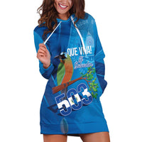 Personalized Que Viva El Salvador Hoodie Dress Guardabarranco 503 Independence Day Proud - Wonder Print Shop