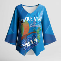 Personalized Que Viva El Salvador Kimono Sleeve Blouse Guardabarranco 503 Independence Day Proud - Wonder Print Shop
