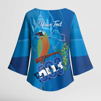Personalized Que Viva El Salvador Kimono Sleeve Blouse Guardabarranco 503 Independence Day Proud - Wonder Print Shop