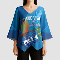 Personalized Que Viva El Salvador Kimono Sleeve Blouse Guardabarranco 503 Independence Day Proud - Wonder Print Shop