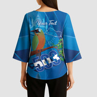 Personalized Que Viva El Salvador Kimono Sleeve Blouse Guardabarranco 503 Independence Day Proud - Wonder Print Shop