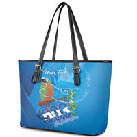 Personalized Que Viva El Salvador Leather Tote Bag Guardabarranco 503 Independence Day Proud - Wonder Print Shop