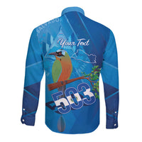 Personalized Que Viva El Salvador Long Sleeve Button Shirt Guardabarranco 503 Independence Day Proud - Wonder Print Shop