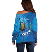 Personalized Que Viva El Salvador Off Shoulder Sweater Guardabarranco 503 Independence Day Proud - Wonder Print Shop