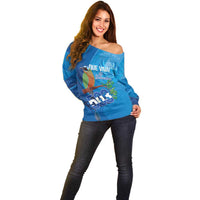 Personalized Que Viva El Salvador Off Shoulder Sweater Guardabarranco 503 Independence Day Proud - Wonder Print Shop