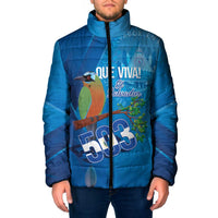 Personalized Que Viva El Salvador Padded Jacket Guardabarranco 503 Independence Day Proud - Wonder Print Shop
