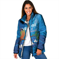 Personalized Que Viva El Salvador Padded Jacket Guardabarranco 503 Independence Day Proud - Wonder Print Shop