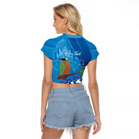 Personalized Que Viva El Salvador Raglan Cropped T Shirt Guardabarranco 503 Independence Day Proud - Wonder Print Shop