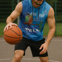 Personalized Que Viva El Salvador Sleeveless Hoodie Guardabarranco 503 Independence Day Proud - Wonder Print Shop