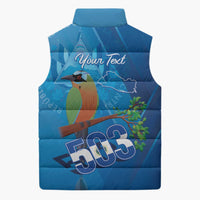 Personalized Que Viva El Salvador Sleeveless Puffer Jacket Guardabarranco 503 Independence Day Proud - Wonder Print Shop