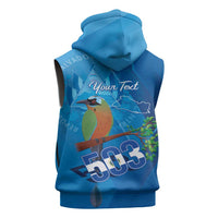 Personalized Que Viva El Salvador Sleeveless Zip Hoodie Guardabarranco 503 Independence Day Proud - Wonder Print Shop