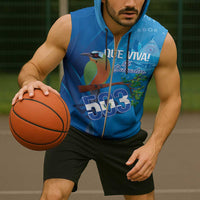 Personalized Que Viva El Salvador Sleeveless Zip Hoodie Guardabarranco 503 Independence Day Proud - Wonder Print Shop