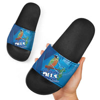 Personalized Que Viva El Salvador Slide Sandals Guardabarranco 503 Independence Day Proud - Wonder Print Shop