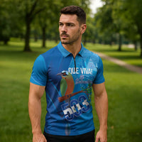 Personalized Que Viva El Salvador Zipper Polo Shirt Guardabarranco 503 Independence Day Proud - Wonder Print Shop