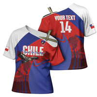 Custom Chile Rugby 2026 Cross Shoulder Shirt Vamos Los Condores Red Version