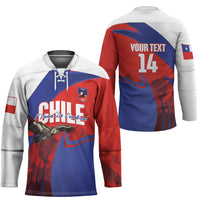 Custom Chile Rugby 2026 Hockey Jersey Vamos Los Condores Red Version
