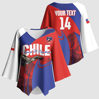 Custom Chile Rugby 2026 Kimono Sleeve Blouse Vamos Los Condores Red Version