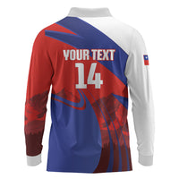 Custom Chile Rugby 2026 Long Sleeve Polo Shirt Vamos Los Condores Red Version