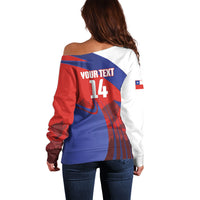 Custom Chile Rugby 2026 Off Shoulder Sweater Vamos Los Condores Red Version