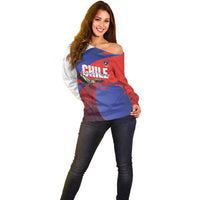 Custom Chile Rugby 2026 Off Shoulder Sweater Vamos Los Condores Red Version