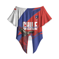 Custom Chile Rugby 2026 Off Shoulder Wrap Waist Top Vamos Los Condores Red Version