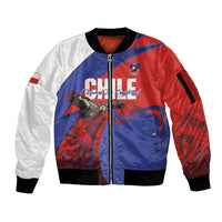 Custom Chile Rugby 2026 Sleeve Zip Bomber Jacket Vamos Los Condores Red Version