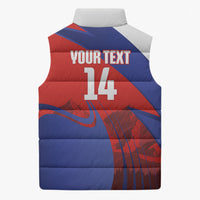 Custom Chile Rugby 2026 Sleeveless Puffer Jacket Vamos Los Condores Red Version