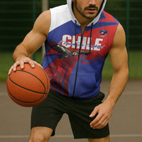 Custom Chile Rugby 2026 Sleeveless Zip Hoodie Vamos Los Condores Red Version