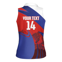 Custom Chile Rugby 2026 Women Sleeveless Polo Shirt Vamos Los Condores Red Version