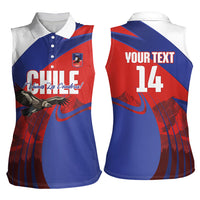 Custom Chile Rugby 2026 Women Sleeveless Polo Shirt Vamos Los Condores Red Version